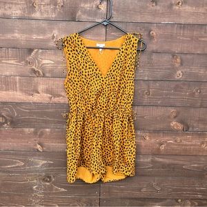 Joie Orange & Black Leopard Print Sleeveless Romper